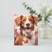 Carte Postale Saint Valentin Brittany dog (Debout devant)