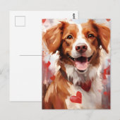 Carte Postale Saint Valentin Brittany dog (Devant / Derrière)