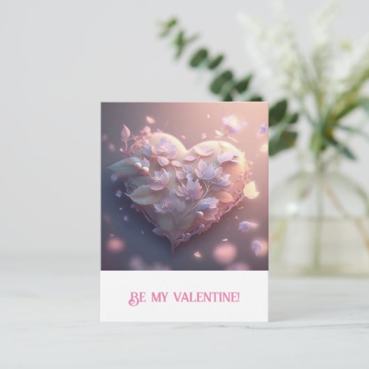 Carte Postale Saint-Valentin. Cœur (Debout devant)