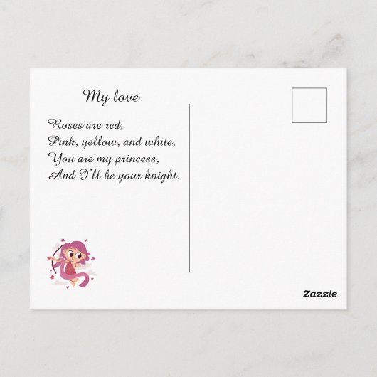 Carte Postale Saint-Valentin. Cœur (Dos)