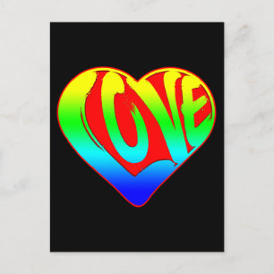 Carte Postale Saint-Valentin Cœur Coloré Amour