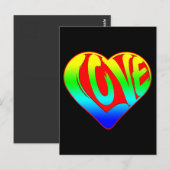 Carte Postale Saint-Valentin Cœur Coloré Amour (Devant / Derrière)
