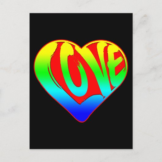 Carte Postale Saint-Valentin Cœur Coloré Amour (Devant)