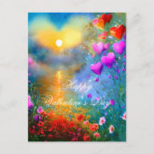 Carte Postale Saint-valentin cœur de coucher de soleil (Devant)