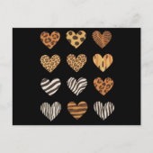 Carte Postale Saint Valentin Cœur Léopard Mignon  (Devant)