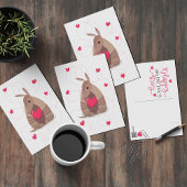 Carte Postale Saint Valentin Coeur Texas Armadillo