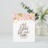 Carte Postale Saint Valentin Coeurs et fleurs Bible Verse (Debout devant)