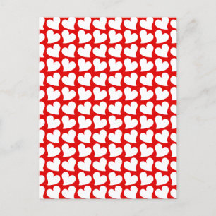 CARTE POSTALE SAINT-VALENTIN COEURS ROUGES ET BLANCS SAINT-VALEN