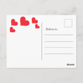 Carte Postale Saint Valentin Coeurs rouges mignons avec des tonn (Dos)