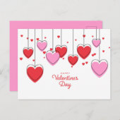 Carte postale Saint-Valentin - Cordes de coeur (Devant / Derrière)