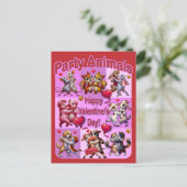 Carte Postale Saint Valentin Couples dansants "Animaux de fête" (Debout devant)