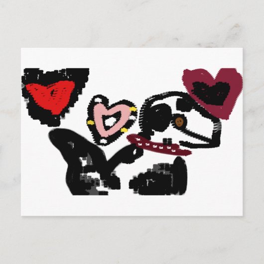 Carte Postale Saint-Valentin dalmate (Devant)