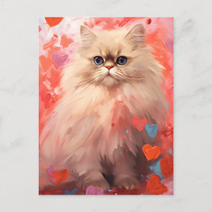 Carte Postale Saint Valentin de Chat Perse