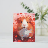 Carte Postale Saint Valentin de Cochon de Guinée (Debout devant)