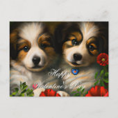 Carte Postale Saint-Valentin des chiots aimés (Devant)