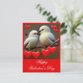 Carte Postale Saint-Valentin des oiseaux aimants (Debout devant)