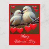 Carte Postale Saint-Valentin des oiseaux aimants (Devant)