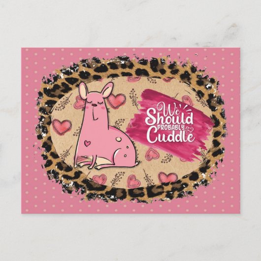 Carte Postale Saint-Valentin drôle Câlin de chien mignon (Devant)