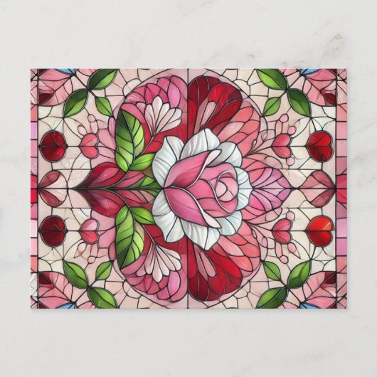 Carte Postale Saint-Valentin en verre tendu (Devant)