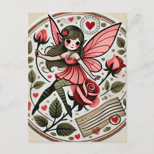 Carte Postale Saint Valentin Fairy Valentine (Devant)