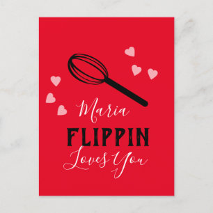 Carte Postale Saint-Valentin Flippin vous aime Coeurs Boulanger