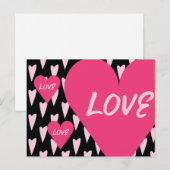 Carte Postale Saint-Valentin Grands Cœurs Amour Rose (Devant / Derrière)
