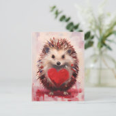 Carte Postale Saint-Valentin hérisson (Debout devant)