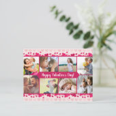 Carte Postale Saint Valentin Huit photos Collage avec coeur (Debout devant)