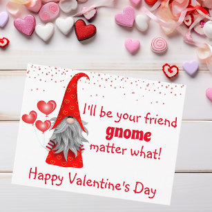 Carte Postale Saint Valentin Je serai votre ami Gnome Matter