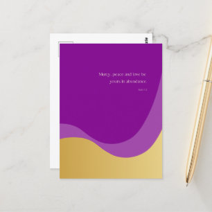 Carte Postale Saint Valentin, Jude 1:2, Purple & Gold, Amour