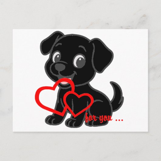 Carte Postale Saint-Valentin Labrador Retriever (Devant)
