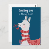 Carte Postale Saint Valentin Llama Love (Devant / Derrière)