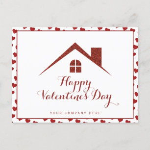 Carte Postale Saint Valentin Maison immobilière coeur