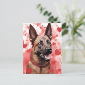 Carte Postale Saint-Valentin Malinois belge (Debout devant)