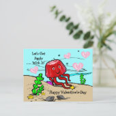 Carte Postale Saint-Valentin Méduse Rouge Faisons-le Bouger (Debout devant)