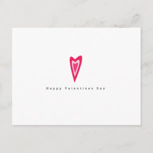 Carte Postale Saint-Valentin minimaliste Simple Triple Cœurs