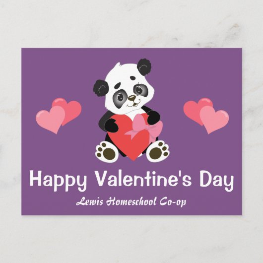 Carte Postale Saint Valentin Panda de Your Homeschool Co op (Devant)