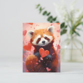 Carte Postale Saint-Valentin Panda roux (Debout devant)