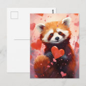 Carte Postale Saint-Valentin Panda roux (Devant / Derrière)
