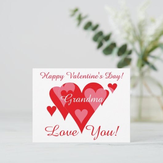 Carte Postale Saint-Valentin par Janz pour grand-mère Je t'aime (Debout devant)