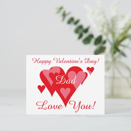 Carte Postale Saint-Valentin par Janz pour Papa Je t'aime (Debout devant)