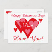 Carte Postale Saint-Valentin par Janz pour Papa Je t'aime (Devant / Derrière)