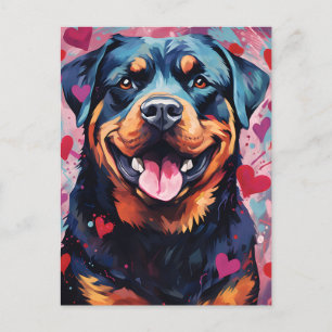 Carte Postale Saint-Valentin Rottweiler