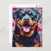 Carte Postale Saint-Valentin Rottweiler (Devant / Derrière)