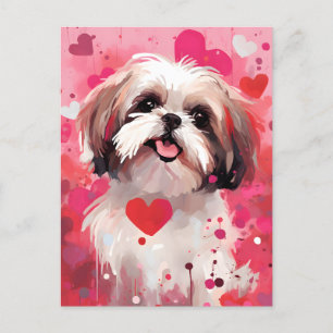 Carte Postale Saint-Valentin Shih Tzu