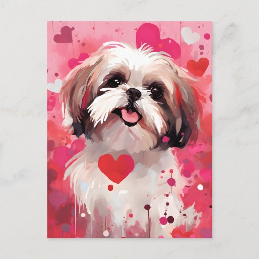 Carte Postale Saint-Valentin Shih Tzu (Devant)