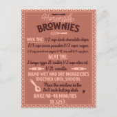 Carte Postale Saint-Valentin Spécial maison Brownie Recette (Devant)