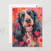 Carte Postale Saint-Valentin Springer Spaniel (Devant / Derrière)