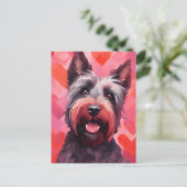 Carte Postale Saint-Valentin Terrier Écossais (Debout devant)