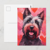 Carte Postale Saint-Valentin Terrier Écossais (Devant / Derrière)